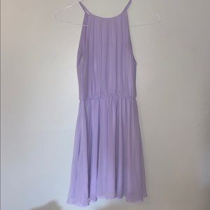 Lavender, Elastic Waist Dress (Chiffon-Like)